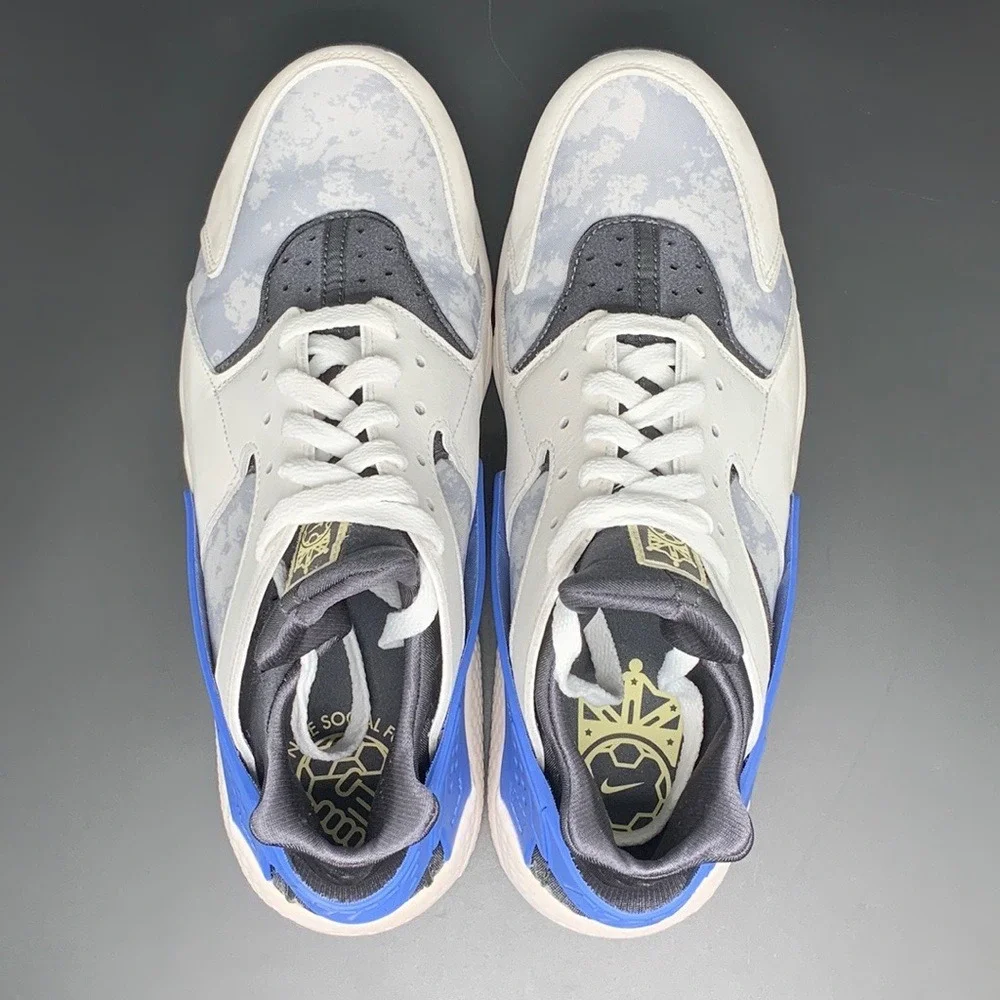 Nike Air Huarache Social FC White Blue Shoes DR0286-100 Men's Sz 12